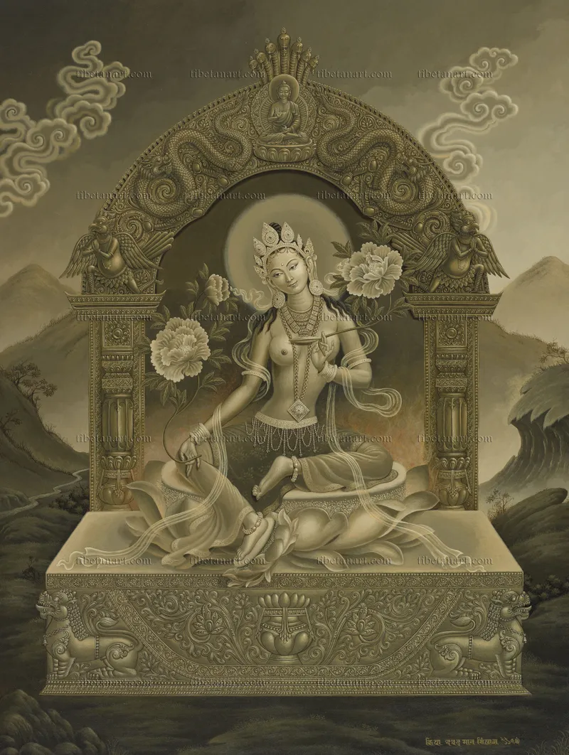 Sepia Green Tara (Acrylic)